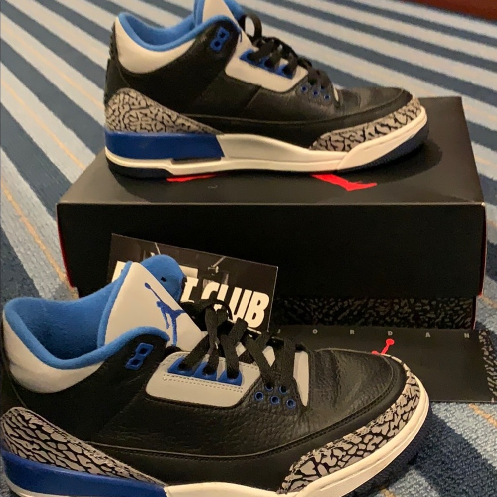JORDAN 3 RETRO SPORT BLUE- SIZE 8.5
